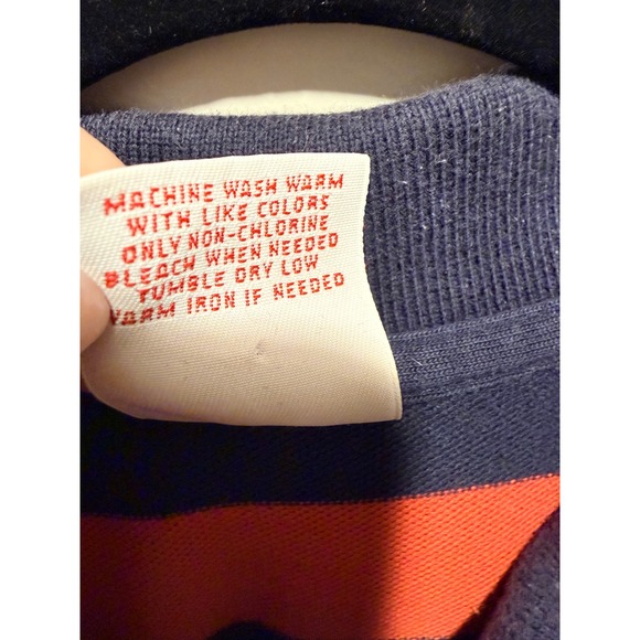 Brooks Brothers Mens Large Red Navy Stripe Polo Shirt Golf Casual Original Fit - Picture 5 of 7